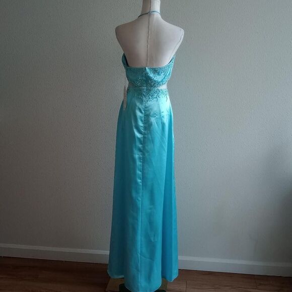 Y2K Sheer Beaded Sequined Mermaid Prom Dress - Picture 3 of 4